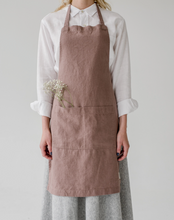 Load image into Gallery viewer, Linen Apron in Ash Rose