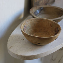 Load image into Gallery viewer, Primitive Deep Wood Bowl Metal Detailing
